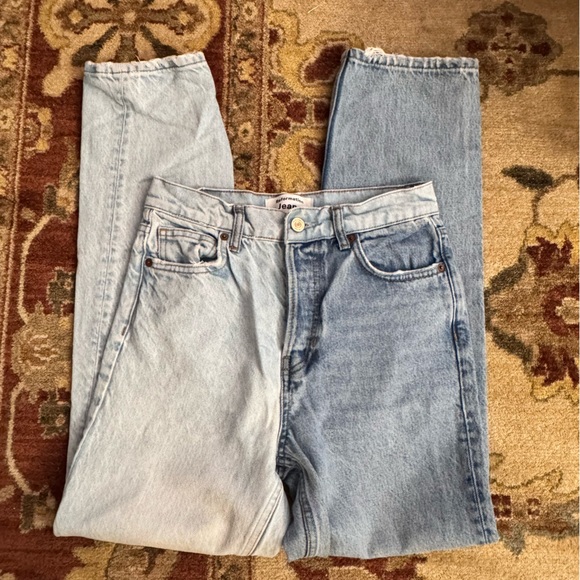 Reformation Cynthia Twotone High Rise Straight Jeans Size 25 Two Tone - Picture 3 of 9